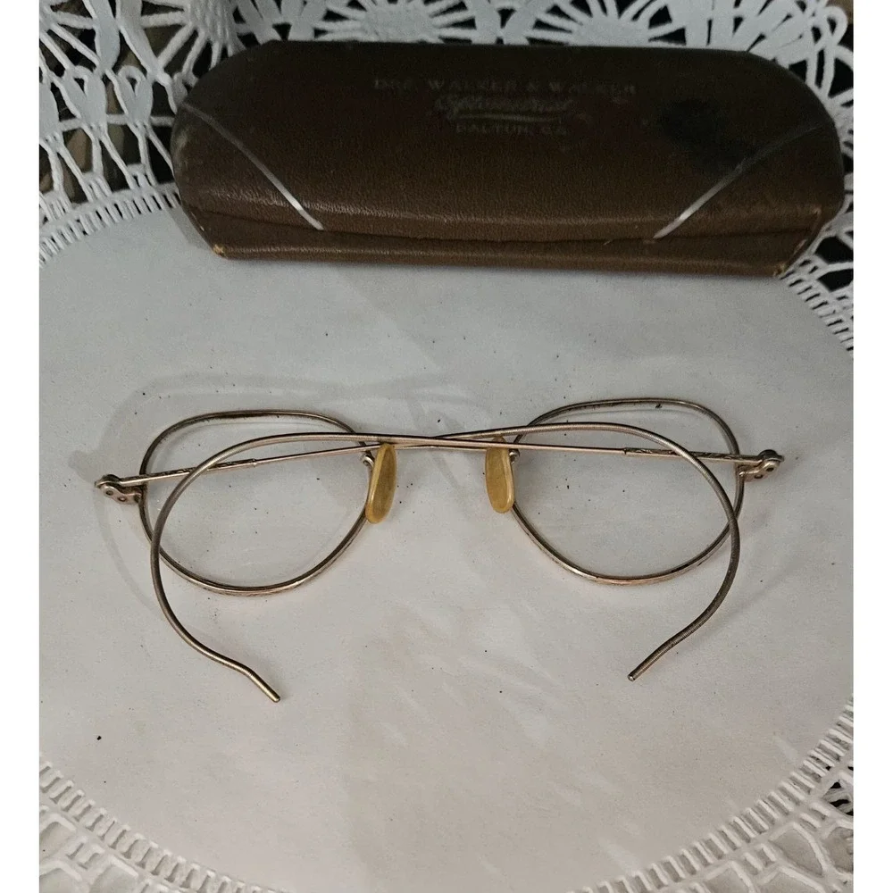 Antique 12K Gold Filled Spectacles Eye Glasses W Case